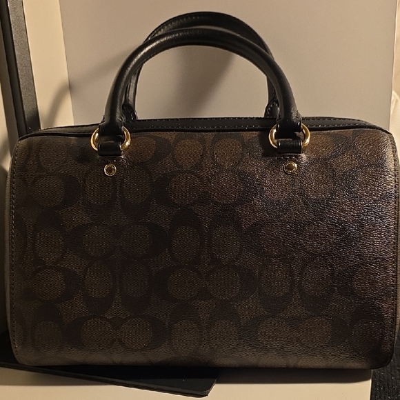 Coach Brown and Black Crossbody Bag with Signature Monogram - Picture 4 of 16